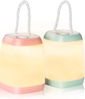 HOKOILN 2 Pack LED Camping Lights, Battery Powered LED Camping Lantern with 3 Modes, Portable Night Light for Tent, Hiking, Emergency, Backpacking, Indoor and Outdoor Use